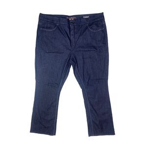 Melissa McCarthy Seven7 Boot Slimming Silhouette Stretch Jeans 28 Dark Wash Blue